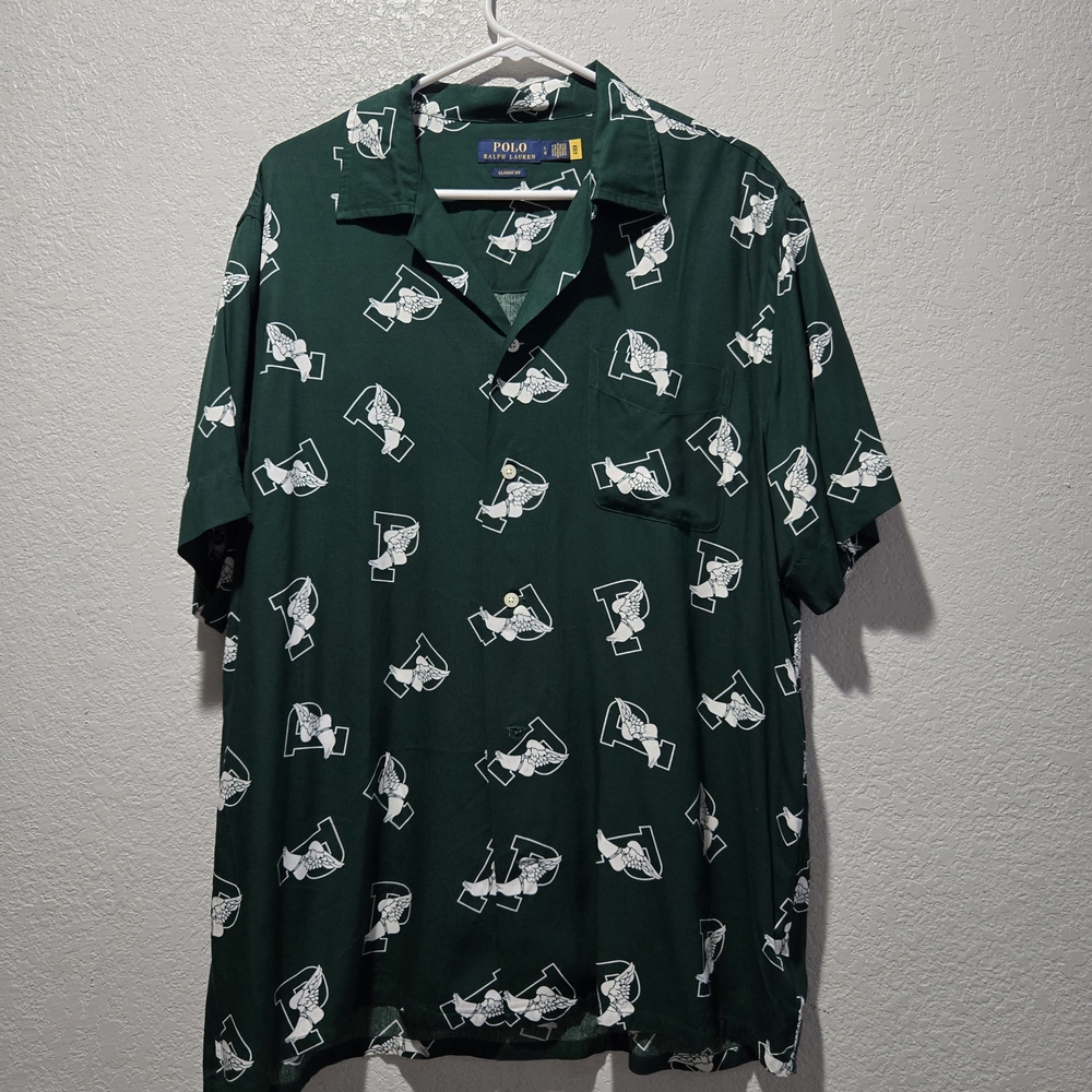Polo by Ralph Lauren Dark Green Graphic Casual Shirt